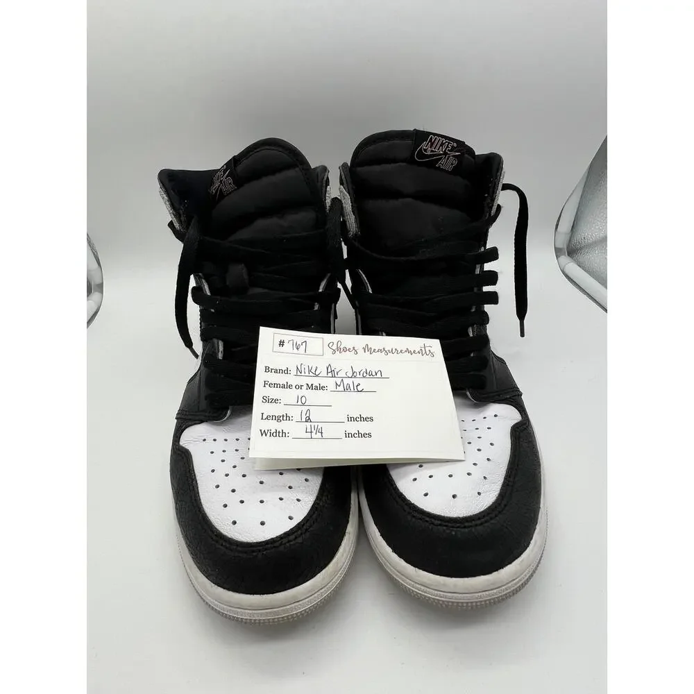 Nike‎ Air Jordan Black White 1 Retro High OG Men's Basketball Sneakers Size 10